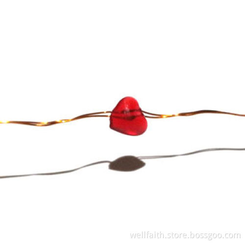 Red hear shaped wedding string lights
